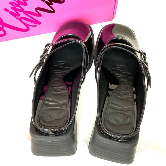 OLIVIA MILLER AQUARIUS BLACK PATENT LEATHER SQUARE TOE  MARY JANE SLIP ON SZ 8.5 - Picture 9 of 12